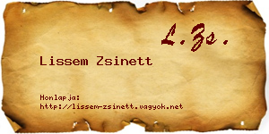 Lissem Zsinett névjegykártya